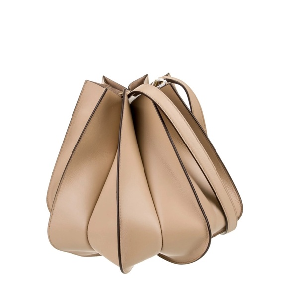 Ulla Johnson Handbags - Ulla Johnson Beige Leather Lotus Flower Large Shoulder Bag